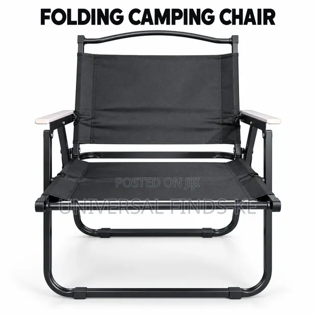 Compact Portable Black Chair for Camping & Outdoors - 1