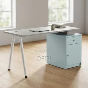 Executive Work Desk with Built-in Storage - Gray