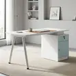 Executive Work Desk with Built-in Storage - Gray - 2