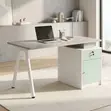 Executive Work Desk with Built-in Storage - Gray - 3