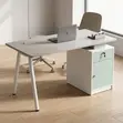 Executive Work Desk with Built-in Storage - Gray - 4