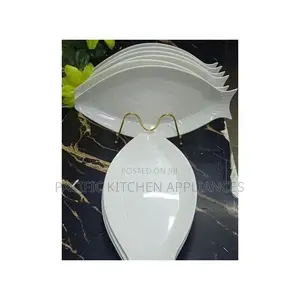 6pcs Fish Shaped Melamine Dinner Plates Set