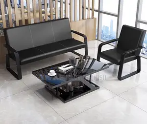 Sofa ya Kisasa ya Ngozi ya Seaters 5 kwa Eneo la Kusubiri