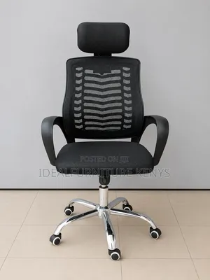 Black Mesh Executive Chair with Headrest