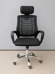 Black Mesh Executive Chair with Headrest - 1