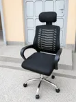 Black Mesh Executive Chair with Headrest - 2