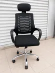 Black Mesh Executive Chair with Headrest - 3