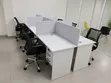 4-Person Workstation Desk with Drawers & Privacy Panels - 3