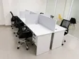 4-Person Workstation Desk with Drawers & Privacy Panels - 4