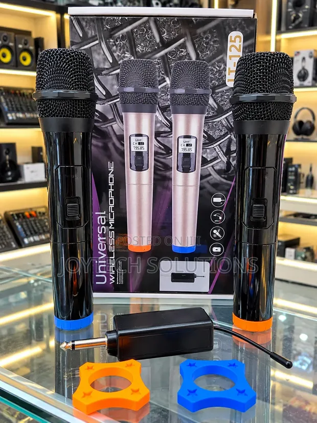 Dual UHF Wireless Microphones with Receiver - 1