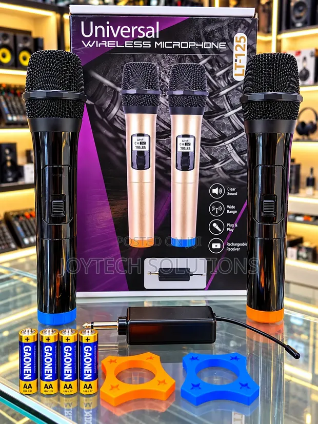 Pro Wide Dual UHF Wireless Microphone Set for Events & Churches - 1