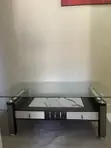 Heavy Glass Top Centre Table with 2 Drawers - 1