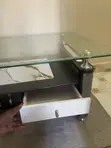 Heavy Glass Top Centre Table with 2 Drawers - 3