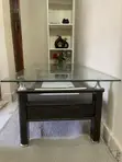 Heavy Glass Top Centre Table with 2 Drawers - 4