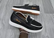 Santoni Loafers za Wanaume - Nyeusi na Kiunzi Nyeupe - 2