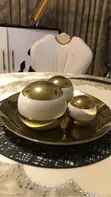 Trei ya Mapambo ya Dhahabu ya Mosaic na Mipira 3 - Mapambo ya Nyumbani - 2