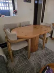 Modern Oval Hardwood 4-Seater Dining Set (1 Month Old) - 2