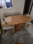 Modern Oval Hardwood 4-Seater Dining Set (1 Month Old) - 3