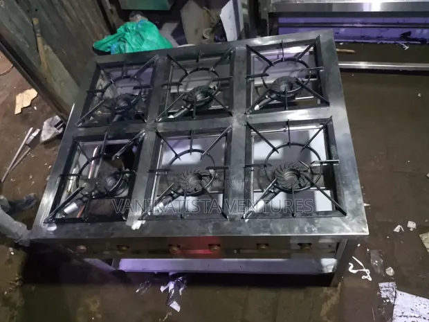 Premium 6 Burner Gas Cooker - Stainless Steel - 1