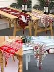 Kifuniko cha Meza cha Jacquard cha Krismasi chenye Fuko (180x35cm) - 1
