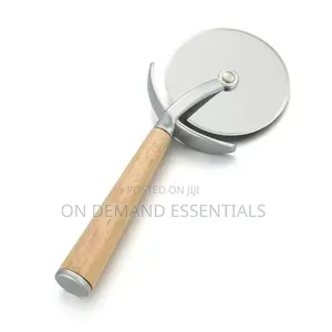 Stainless Steel Pizza Cutter with Bamboo Handle