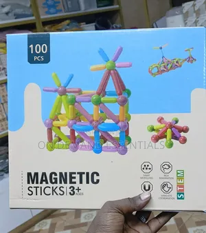 100pcs 3D Magnetic Sticks kwa Watoto