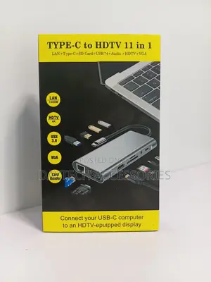11-in-1 USB-C Hub Adapter with 4K HDMI, VGA, Ethernet