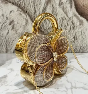 Rhinestone Butterfly Mini Top-Handle Clutch Bag