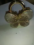 Rhinestone Butterfly Mini Top-Handle Clutch Bag - 4
