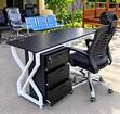 Modern Executive Office Desk with 3 Drawers & Chair - 4