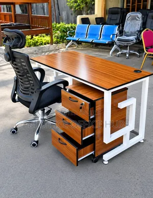 Modern Office Desk with 3 Drawers & Executive Chair