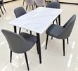Set ya Meza ya Kulia ya Viti 4 na Viti vya Kisasa vya Grey - 5
