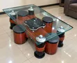 Meza ya Kahawa ya Kioo na Stuli 6 - 2