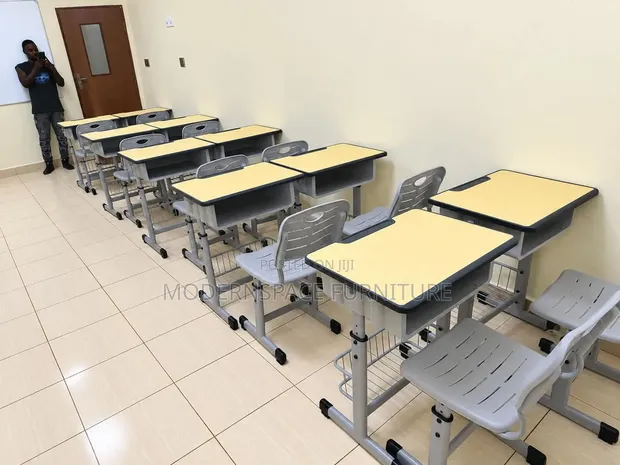 Seti ya Dawati na Kiti cha Shule Kinachoweza Kurekebishwa - 1