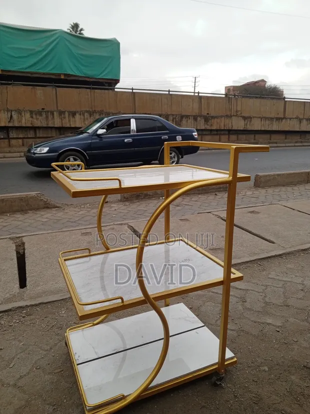 Ideal Serving Trolley Table - Gold - 1