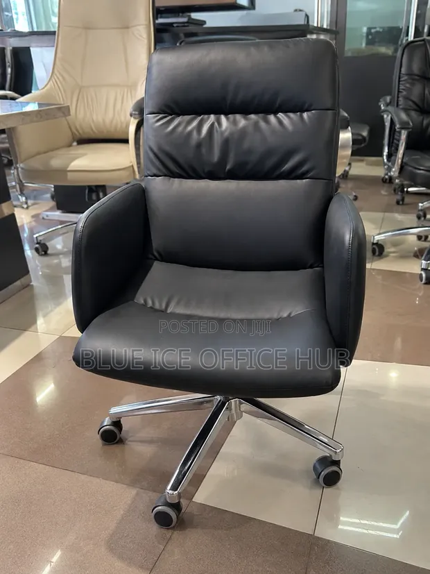Executive Black Leather High Back Office Chair - 1