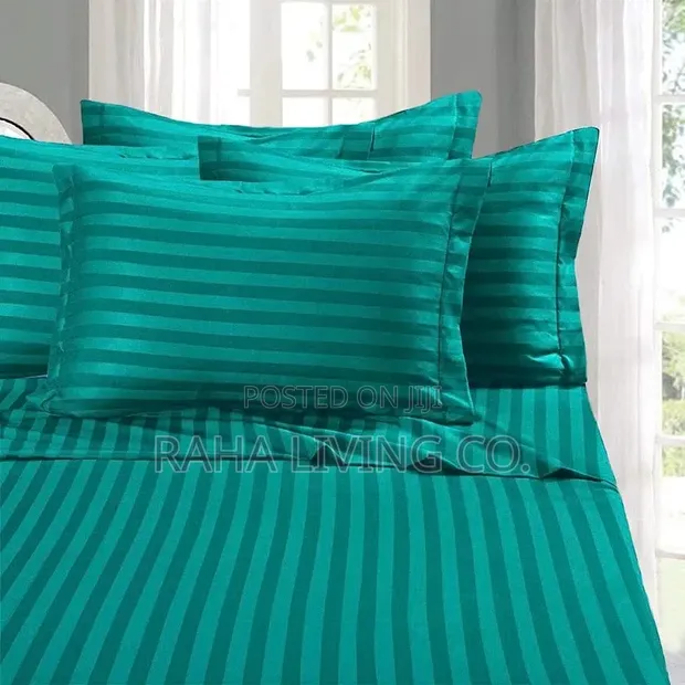 Luxury Cotton Striped Bedsheets | 6pc Set - 1