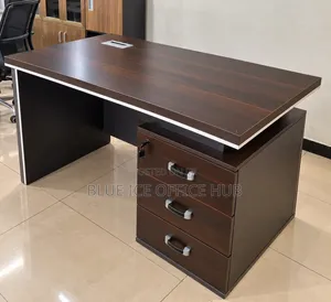 Boss Office Products Executive Desk with 3-Drawer Pedestal
