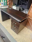 Boss Office Products Executive Desk with 3-Drawer Pedestal - 5