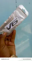 V6 Shiny Silver Finish Self-Adhesive Car Emblem - 1