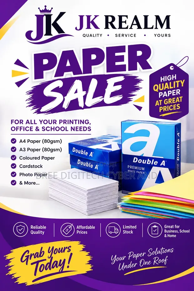 JK Realm A4/A3 Copy & Printer Paper - 1