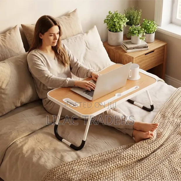 Foldable Laptop Table with Cup Holder - 1