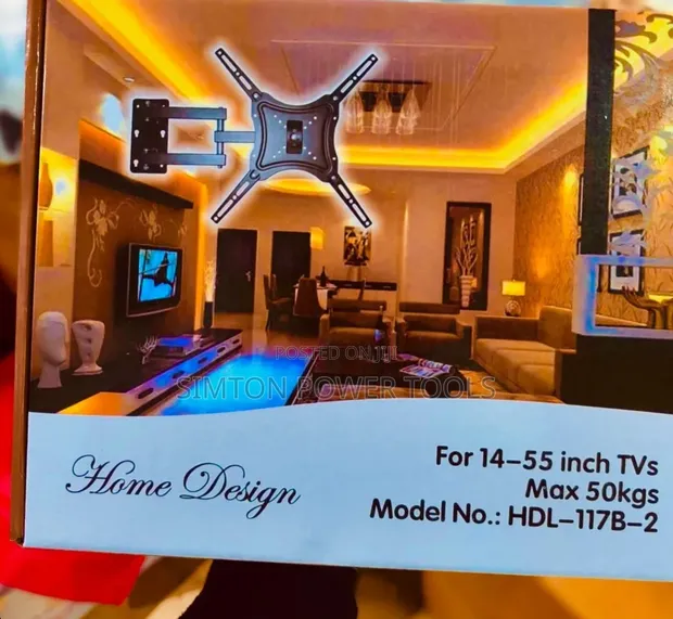 Home Design HDL-117B-2 Full Motion TV Wall Mount Bracket - 1
