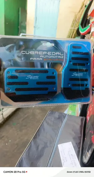 Blue Automatic Pedal Covers with Anti-slip Rubber Grips