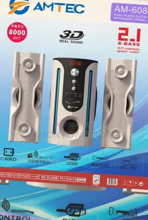 Amtec AM-608 2.1 Channel Subwoofer Speaker System