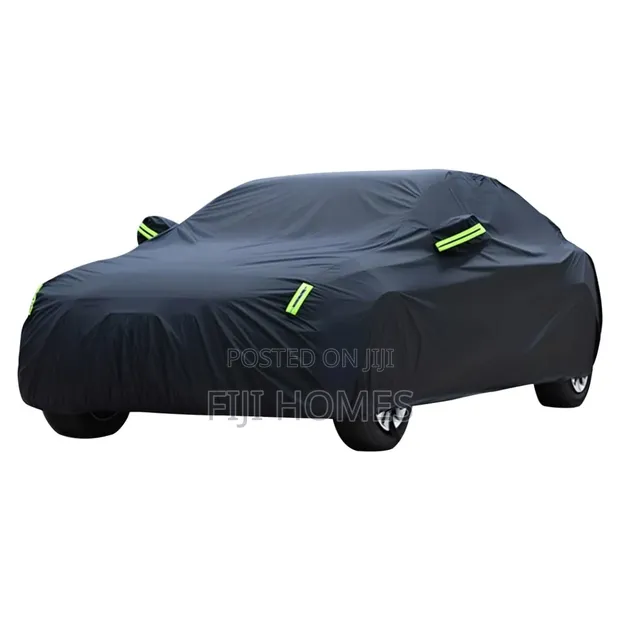 Quality Universal Black Car Cover | Fleece Lined | Reflector Strips - 1