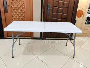 Meza Nyeupe Inayokunjwa ya 1.8m