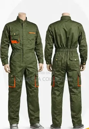 Durable Industrial Coveralls - Blue & Olive