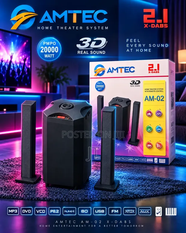 Amtec AM-02 2.1 Speaker System ya Multimedia - 1