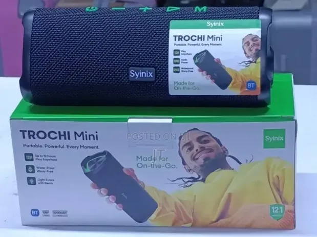 Syinix Trochi Mini Bluetooth Speaker - Waterproof, 12hr Playtime - 1